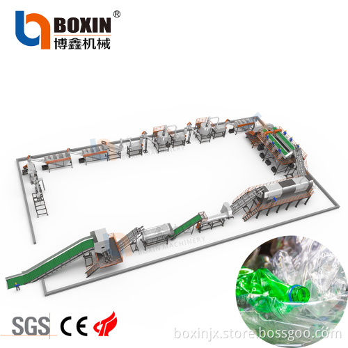 Automation Plastic Pet Bottle Recycling Line / Waste Recycling Machine for PET Bottles